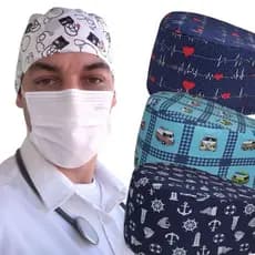 Touca Cirúrgica Bandana Enfermagem Cozinha Odontologia Amarrar