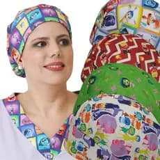 TOUCA CIRÚRGICA FEMININA ENFERMAGEM GORRO COM ELÁSTICO PERSONAGEM DIVERTIDAMENTE 2