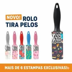 Rolo Tira Pelos Adesivo Reutilizável com Cabo Ergonômico - Para Roupas e Tecidos Mini Rolo Tira Pêlos Adesivo 10 Folhas