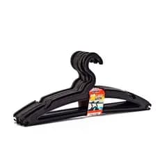Kit 10 Cabides de Plástico Preto Reforçado Adulto Guarda Roupa Closet , Jogo 10 Cabides Organizador de Roupas