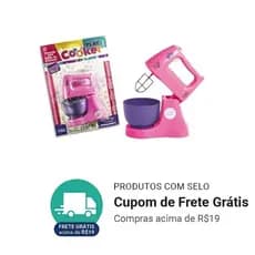 Batedeira De Brinquedo Infantil Cozinha Menina Comidinha Faz de Conta Mini Chef
