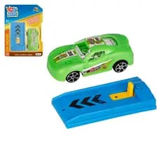 Kit Carrinho com Lançador Rampa Brinquedo Monster Carro Disparador Alta Velocidade Presente Natal
