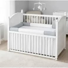 KIT 4 ROLINHO DE BERÇO NERVURA CINZA ALGODÃO DECORATIVO