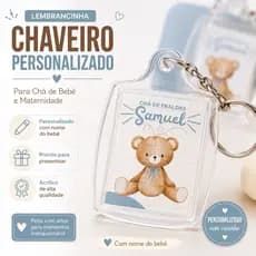 Chaveiro Personalizado para Chá de Bebê e Maternidade | Lembrancinha com Nome do Bebê