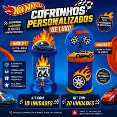 Cofrinho Personalizado Hot Wheels Luxo | Lembrancinha Aniversário Infantil | Kit 10 ou 20 Unidades
