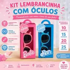 Lembrancinha Barbie e Ken Personalizada - Caixa Personalizada Barbie e Ken com Óculos | Personalizados Barbie e Ken