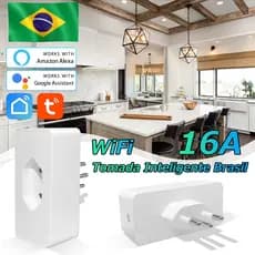 16A Tuya Smart Life padrão do Brasil Tomada Inteligente Wifi Com Controle De Voz Alexa /Google Home