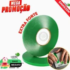 Kit 3 Rolo Fita Dupla Face 5mmx20m Extra Forte Acrílica Ideal para Espelho Placas PVC Moldura Quadro