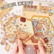 Adesivos 3D Miniatura Cenário de Paisagismo Kawaii Fofo DIY Scrapbooking para Crianças e Adultos