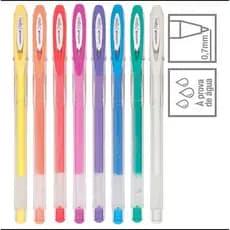 Caneta Gel Uni-ball Signo Angelic Colour Branca e Ton Pastel 0.7 Unidade Material Escolar Aulas