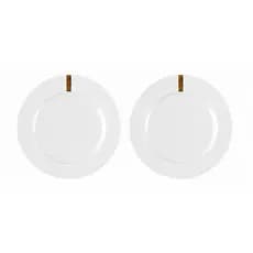 Kit com 2 Pratos rasos lumiere de Porcelana para Mesa