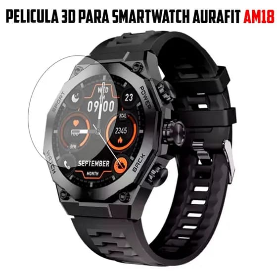 Película de Proteção para Smartwatch Aurafit AM18 – Vidro Temperado HD Transparente