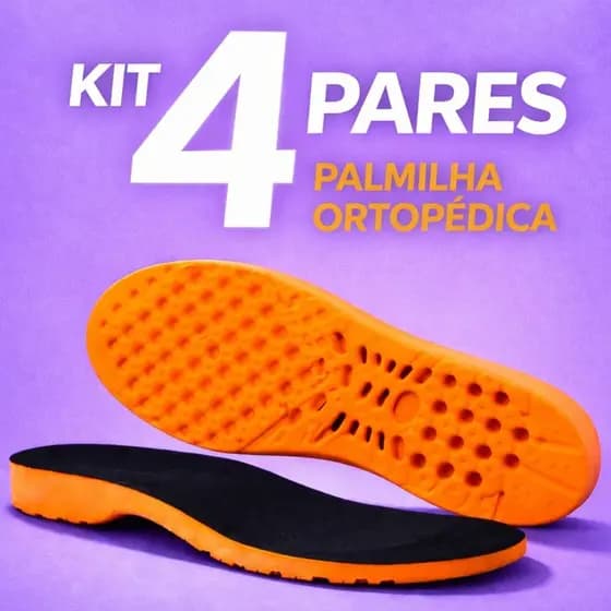 KIT COM 4 PARES PALMILHAS ORTOPÉDICAS EM GEL PU ANATÔMICAS ALÍVIO PARA ESPORÃO DO CALCÂNEO CONFORTO DIÁRIO