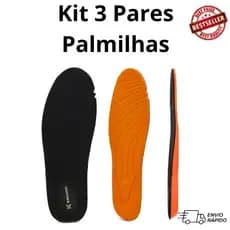 Kit com 3 Palmilha Ortopédica Fina Anatômica de Gel Macia Confortável Ortopédica Anti Impacto Para Tênis e Botas