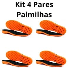 Kit 4 Pares Palmilhas Em Gel PU Ortopédica Para Várias Horas de Trabalho Super Confortável