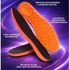 Palmilha Ortopédica de Gel P.U Confortável Para Botas e Coturnos Unisex