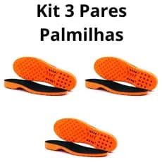 Kit com 3 Palmilha de Gel para Coturno Bota Ortopédica de em Gel Anatômica Anti Impacto Confortável