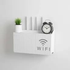 Suporte de Parede para Roteador WiFi – Organizador de Cabos e Caixa para Modem e TV Box Decorativo