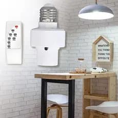 Soquete Inteligente Lâmpada E27 Bocal Controle Remoto – Liga/Desliga Distância Alcance 30m Timer Automático 30/60 min