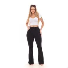 Flare Cinto Fake Malha Crepe