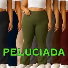 Calça Suplex Felpada Plus size cintura alta estilo bailarina basica