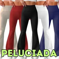 Flare Calça Flanelada Peluciada Suplex Boca de Sino Bailarina Zero Transparência