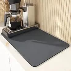 Tapete Escorredor de Louça Antiderrapante Super Absorvente Secagem Porta Copos Drenagem de Agua