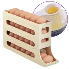 Porta Ovos Deslizante Organizador Para Geladeira De 4 Camadas Automática Rolantes