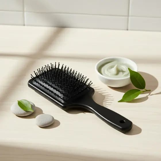 Escova Raquete Almofadada Black para Cabelo Desembaraça Maciez Brilho Dia a Dia