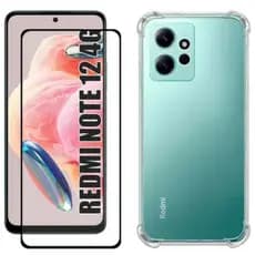 Kit Capa Capinha Xiomi Redmi Note 9 Anti Impacto Transparente + Pelicula 3D de Vidro Anti Impacto