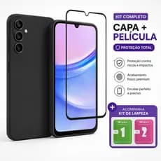 Kit Completo Capa + Pelicula de Vidro 3D Proteção Total Para Samsung Galaxy A14 / A15 / A16 / A17 ENVIO IMEDIATO