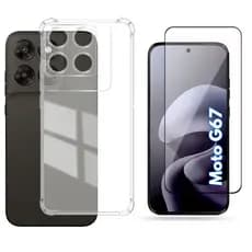 Kit Completo 3 em 1 Capa Capinha Anti Impacto + Pelicula de Vidro 3D Motorola Moto G67 / Moto G77 ENVIO IMEDIATO