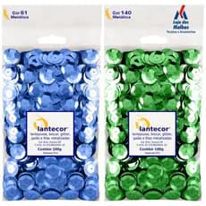Kit Dois Pacotes de Lantejoula Lantecor 1000 Unidades, Diversas Cores.