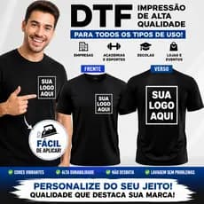 DTF textil Fácil aplicação – destaca a facilidade de aplicar.