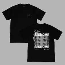 Camiseta Algodão Personalizada com Arte de Olhos Nome e QR Code Spotify Presente