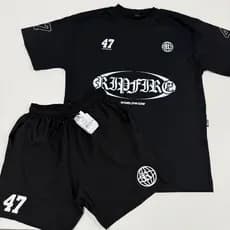 Kit Camiseta Oversized Algodão e Bermuda Short Tactel Ripfire Urban Worldwide Streetwear