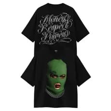 Camiseta Boxy Oversized Green Hustle Roupa Unissex Algodão Manga Curta