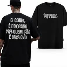 Camiseta Masculina Personalizada Oversized Algodão Corre Dobrado Streetwear