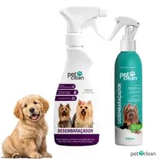 Pet Clean - Desembaraçador de Pelos Longos Curtos Cachorro Gato Maciez Brilho Escovação Sem Enxágue