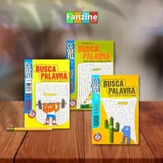 Kit com 3 Caça Palavras - Busca Palavra Fácil - 2 em 1 - Coquetel