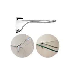 2 Suporte para Prateleira Vidro Madeira Pelicano Cromado