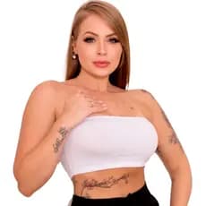 Faixa Top Tomara Que Caia com Elástico sem Bojo Feminino