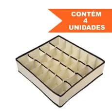 Kit 4 Colmeia Organizador de Gaveta Guarda Roupas Dobravel 24 Divisorias Intimas