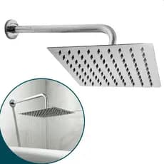 Ducha Banheiro Chuveiro Inox Slim Quadrado Aquecedor Solar Gás Piscina 15x15cm