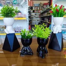 Vaso Decorativo Robert Plant Cerâmica - BBB - Vaso Bob Para Suculentas - Vaso Bonequinho