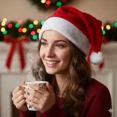 Gorro de Natal Luxo 37cm Veludo Macio para um Papai Noel Elegante Decoração