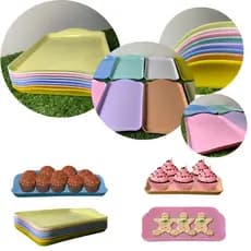 Bandeja Bibi Porta Docinhos Para Decoração De Festa 20 x13 cm Casa Cores Candy Neon Tons Terrosos