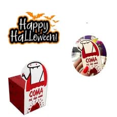 Caixinha halloeen 6 unidades decorativo colocar doce terror festa meme lembrancinha lembrança
