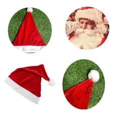 KIT 40 Gorros de Natal feltro Luxo Gorro touca Papai Noel Gorro fantasia Natalino vermelho