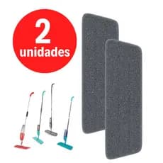 2 Unidades Refil Rodo Mop Spray Almofada Microfibra Esfregão